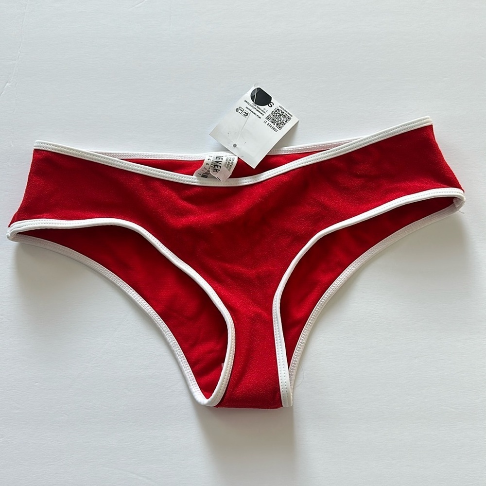 NWT Forever 21 Terry Cloth Red Bikini‎ Bottom Sz SM